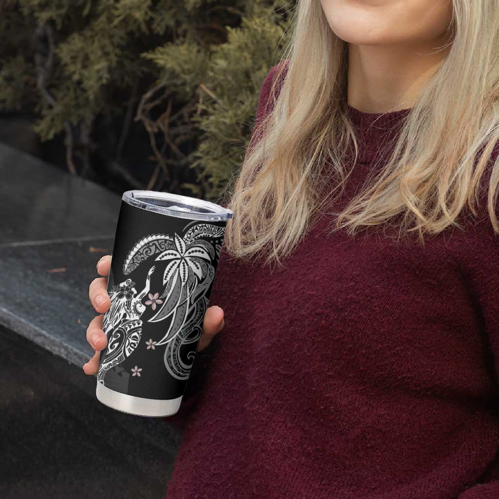 Polynesian Mermaid Plumeria Tribal Tattoo Tumbler Cup