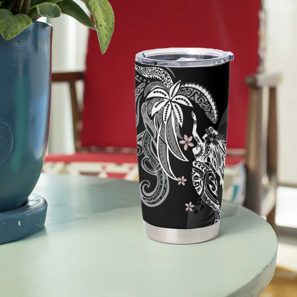Polynesian Mermaid Plumeria Tribal Tattoo Tumbler Cup