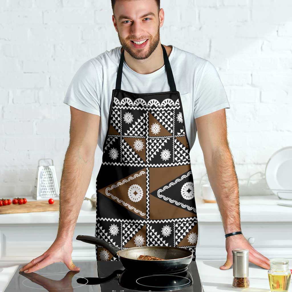 Fiji Brown Masi Pattern Apron Fijian Tapa