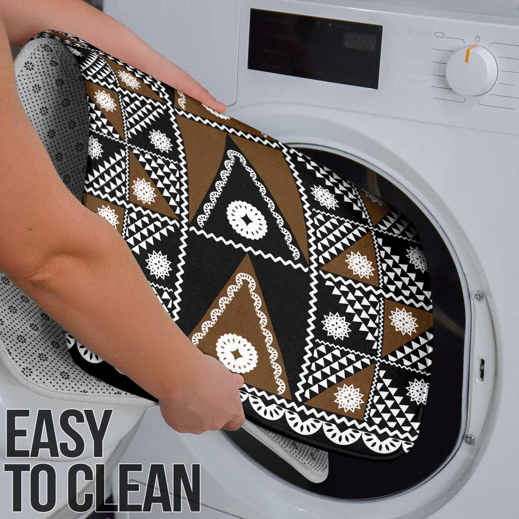 Fiji Brown Masi Pattern Bathroom Set Fijian Tapa