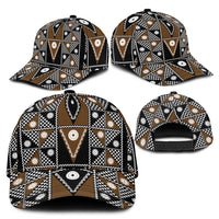Fiji Brown Masi Pattern Classic Cap Fijian Tapa LT01 - Polynesian Pride
