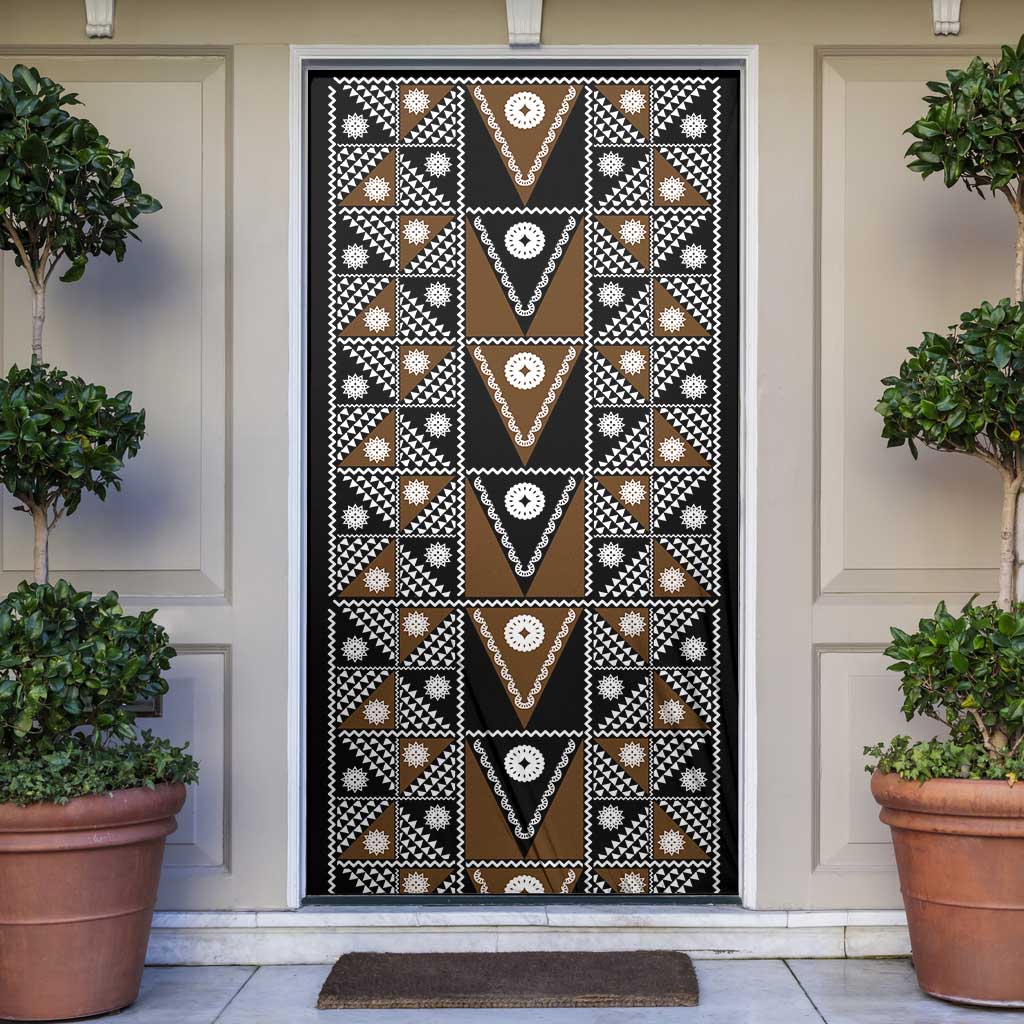 Fiji Brown Masi Pattern Door Cover Fijian Tapa