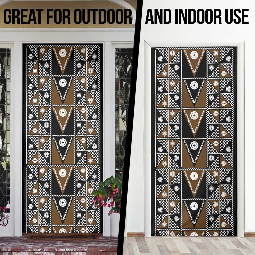 Fiji Brown Masi Pattern Door Cover Fijian Tapa