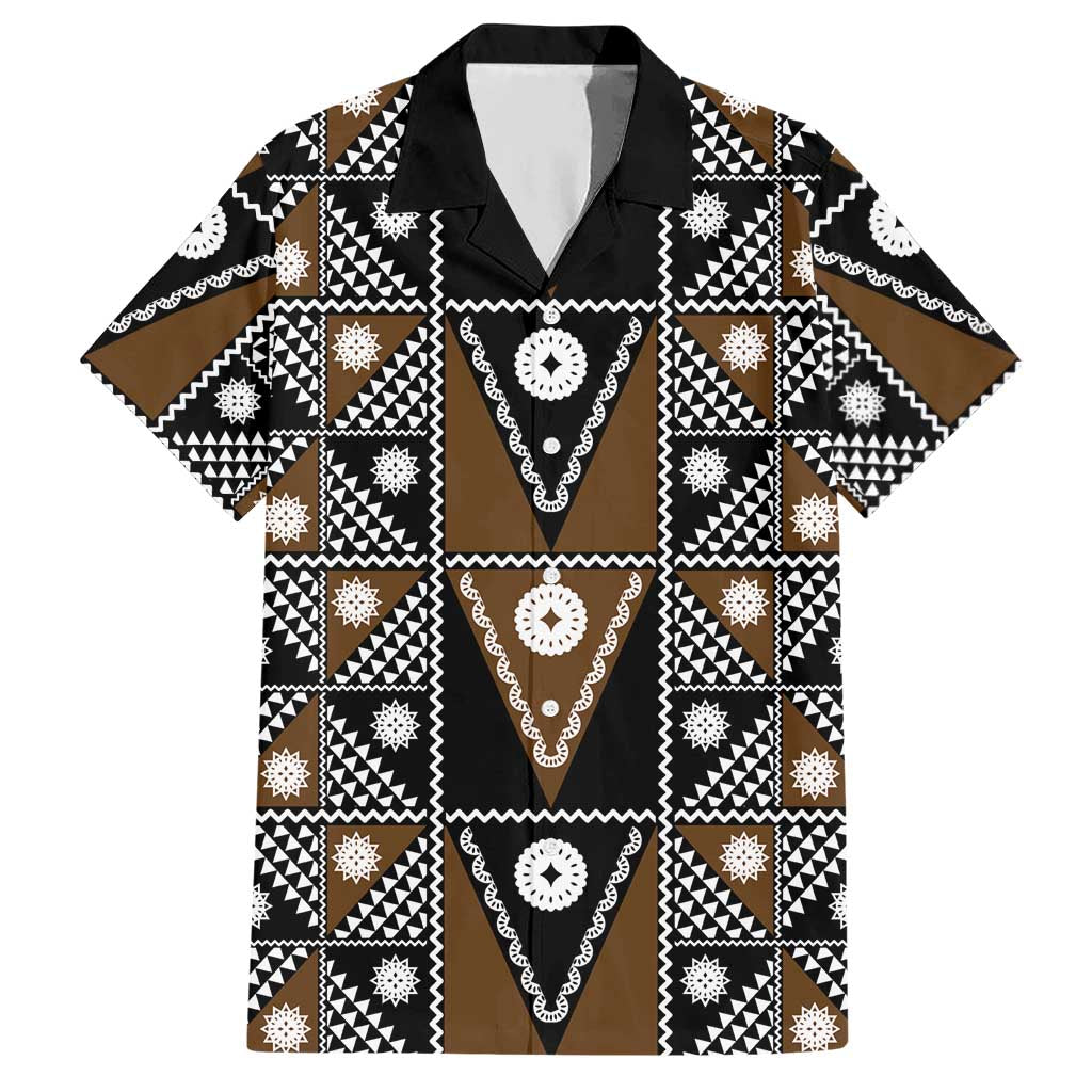 Fiji Brown Masi Pattern Hawaiian Shirt Fijian Tapa