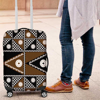 Fiji Brown Masi Pattern Luggage Cover Fijian Tapa