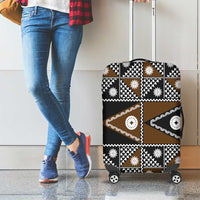 Fiji Brown Masi Pattern Luggage Cover Fijian Tapa