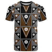 Fiji Brown Masi Pattern T Shirt Fijian Tapa