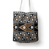 Fiji Brown Masi Pattern Tote Bag Fijian Tapa