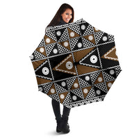 Fiji Brown Masi Pattern Umbrella Fijian Tapa