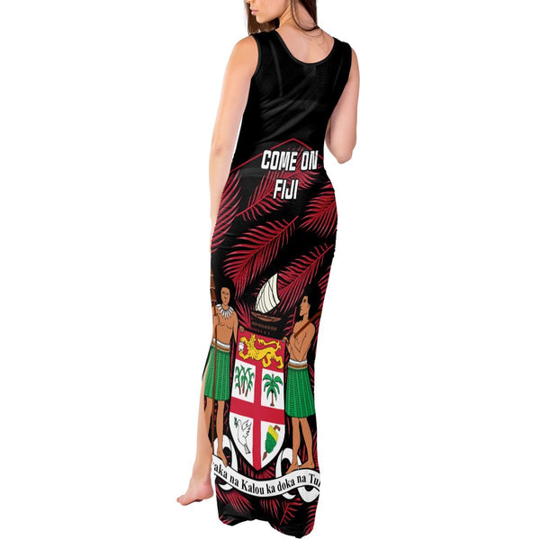 Custom Fiji Rugby Tank Maxi Dress Come On Fijian Tapa Pattern LT01