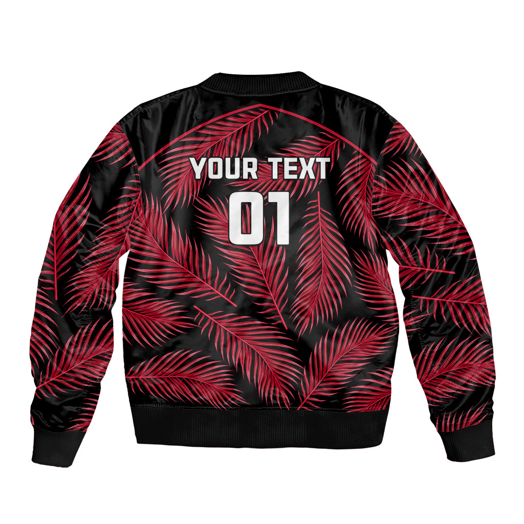 Custom Fiji Rugby Bomber Jacket Flying Fijians Red Palm Tree Version LT01 - Polynesian Pride