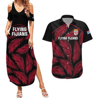 custom-fiji-rugby-couples-matching-summer-maxi-dress-and-hawaiian-shirt-flying-fijians-red-palm-tree-version