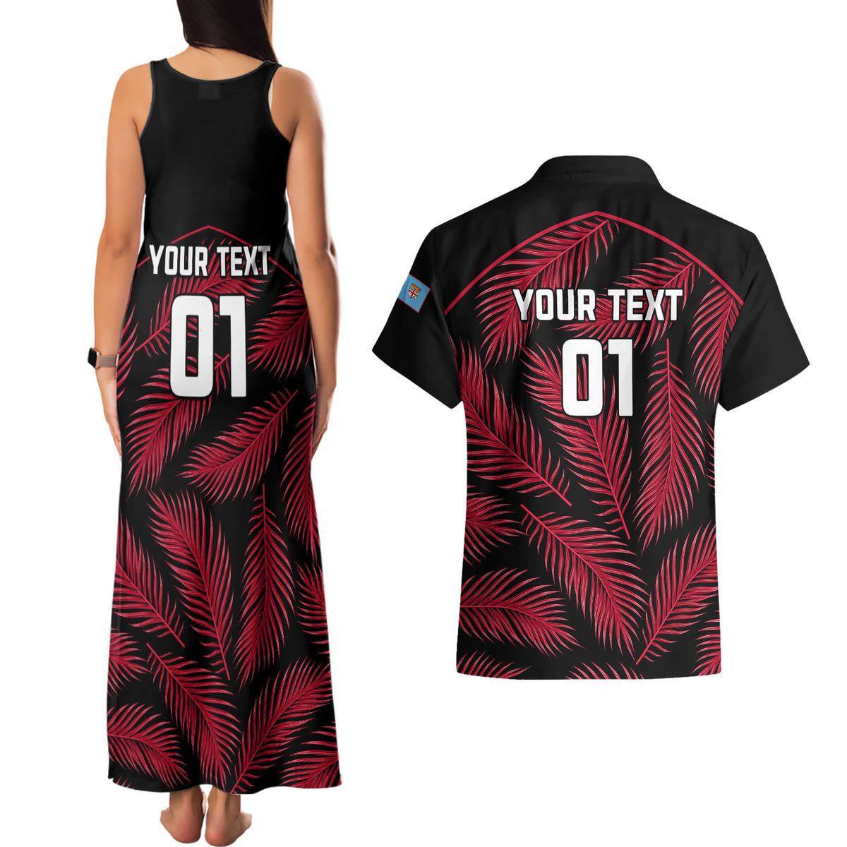 custom-fiji-rugby-couples-matching-tank-maxi-dress-and-hawaiian-shirt-flying-fijians-red-palm-tree-version