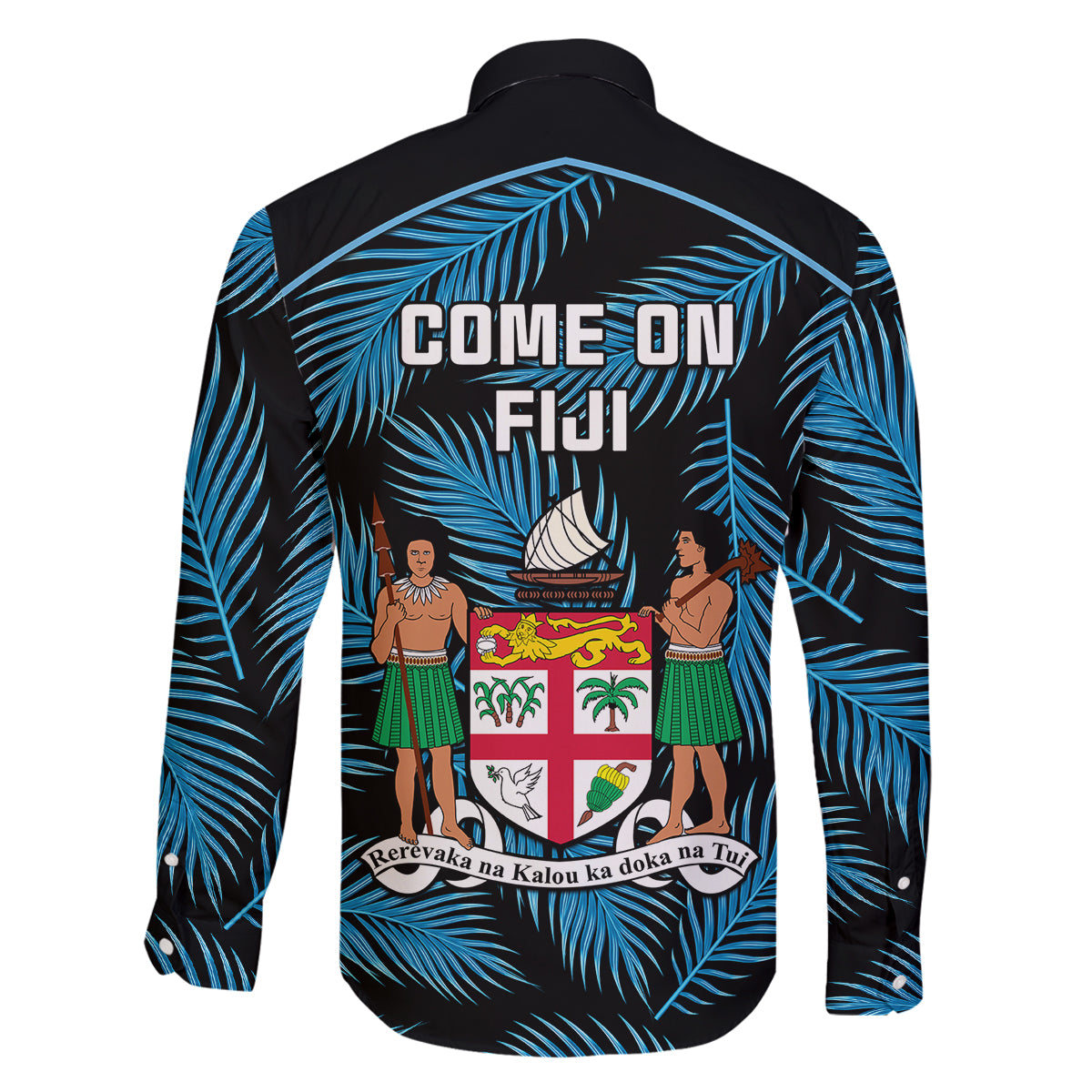 fiji-rugby-family-matching-mermaid-dress-and-hawaiian-shirt-flying-fijians-blue-palm-tree-version
