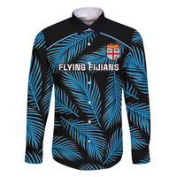 custom-fiji-rugby-family-matching-summer-maxi-dress-and-hawaiian-shirt-flying-fijians-blue-palm-tree-version