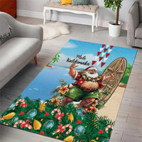 Hawaii Christmas Santa Claus Area Rug Mele Kalikimaka Tropical Beach