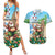 Hawaii Christmas Santa Claus Couples Matching Summer Maxi Dress and Hawaiian Shirt Mele Kalikimaka Tropical Beach