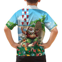 Hawaii Christmas Santa Claus Family Matching Tank Maxi Dress and Hawaiian Shirt Mele Kalikimaka Tropical Beach LT01 - Polynesian Pride