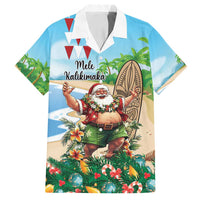 Hawaii Christmas Santa Claus Family Matching Tank Maxi Dress and Hawaiian Shirt Mele Kalikimaka Tropical Beach LT01 Dad's Shirt - Short Sleeve Art - Polynesian Pride