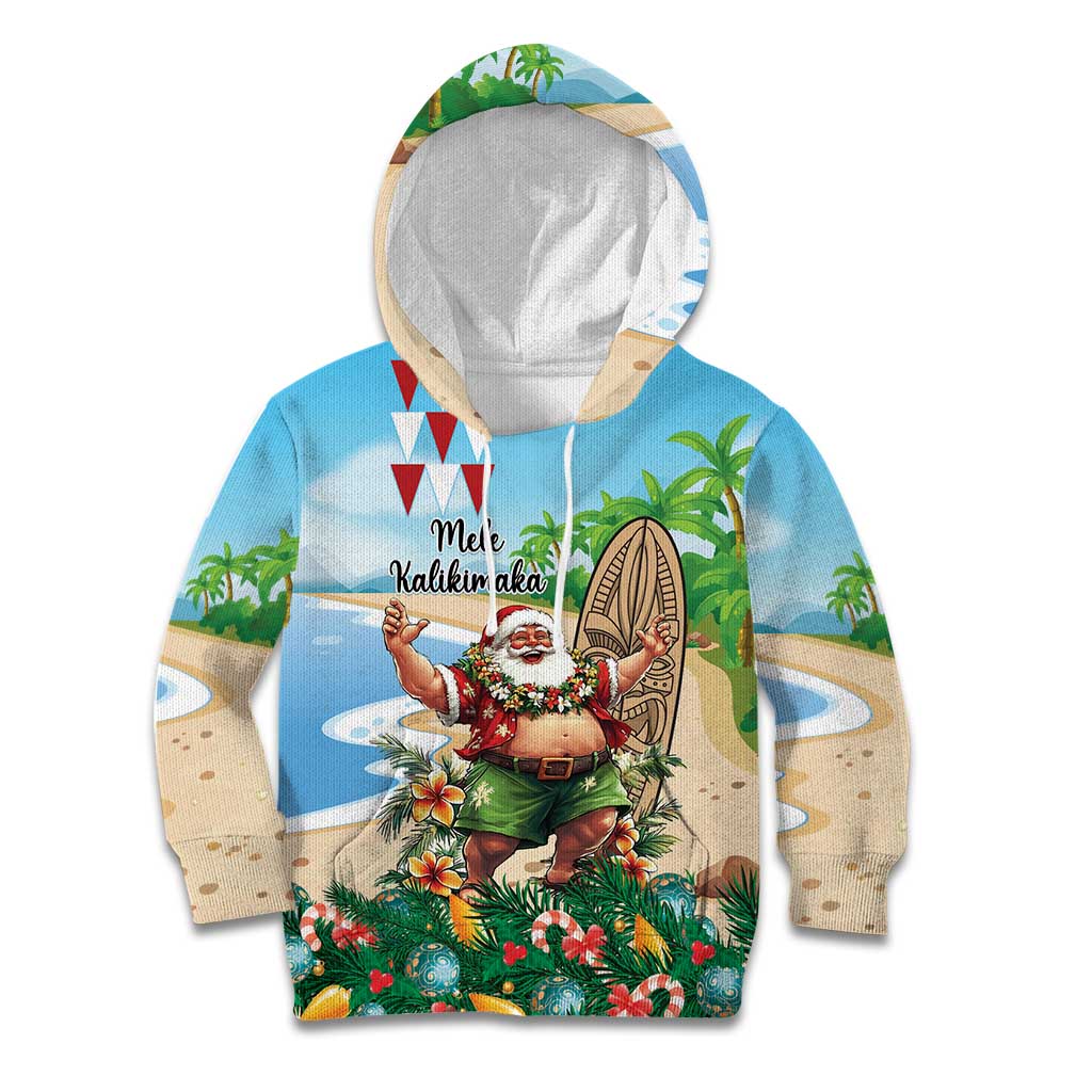 Hawaii Christmas Santa Claus Kid Hoodie Mele Kalikimaka Tropical Beach