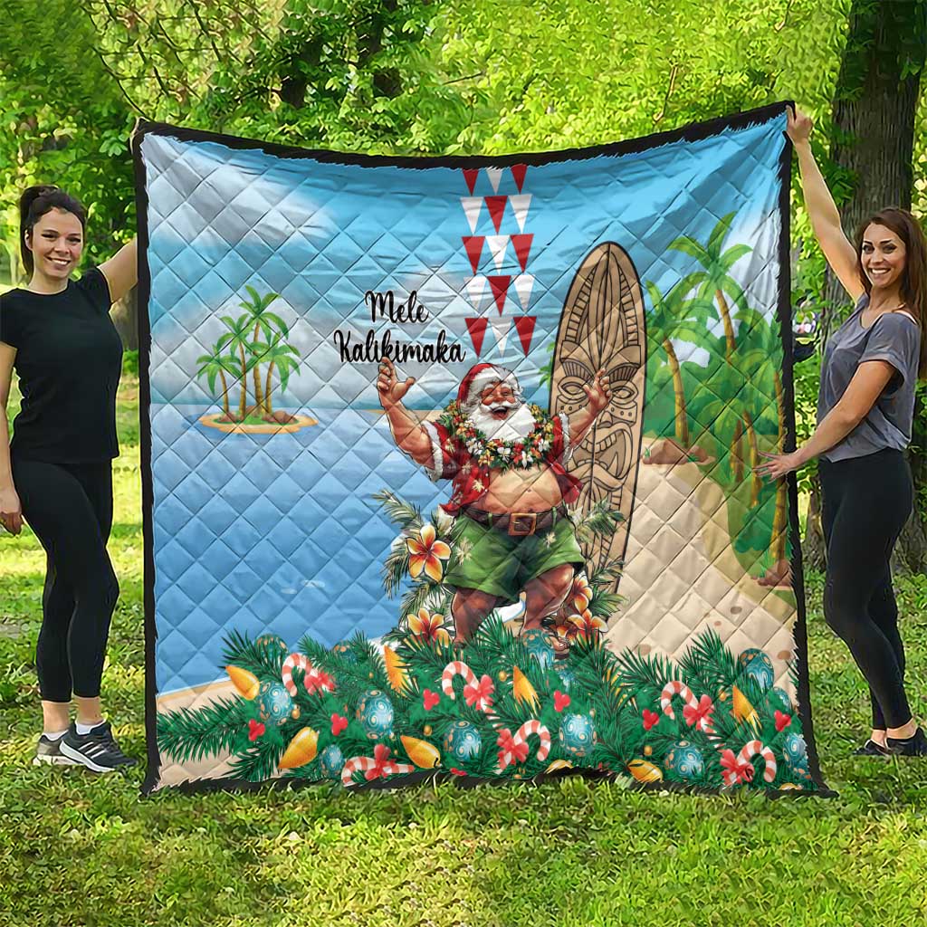 Hawaii Christmas Santa Claus Quilt Mele Kalikimaka Tropical Beach LT01 - Polynesian Pride