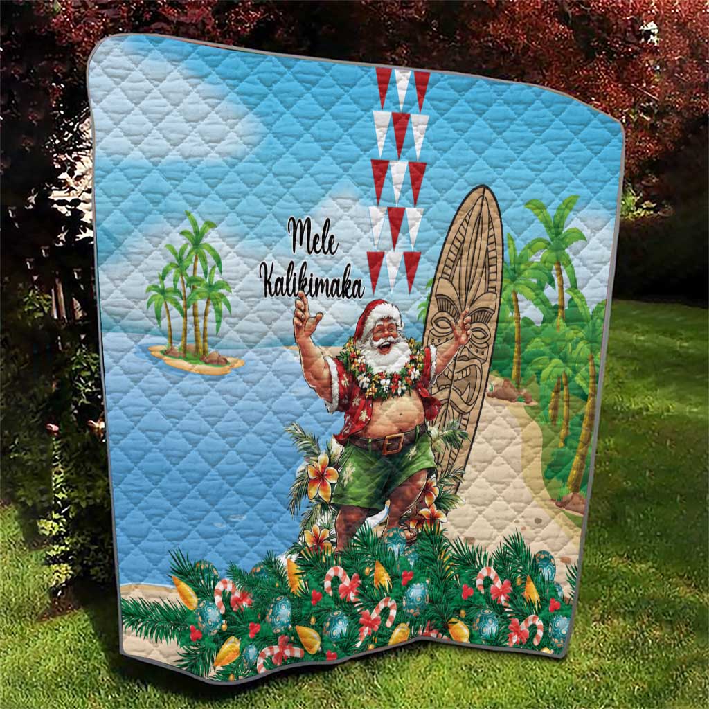 Hawaii Christmas Santa Claus Quilt Mele Kalikimaka Tropical Beach LT01 - Polynesian Pride