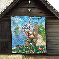 Hawaii Christmas Santa Claus Quilt Mele Kalikimaka Tropical Beach LT01 - Polynesian Pride