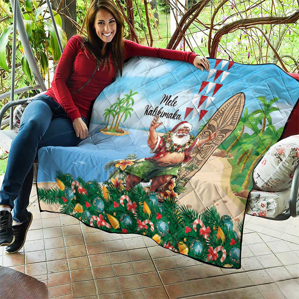 Hawaii Christmas Santa Claus Quilt Mele Kalikimaka Tropical Beach LT01 - Polynesian Pride