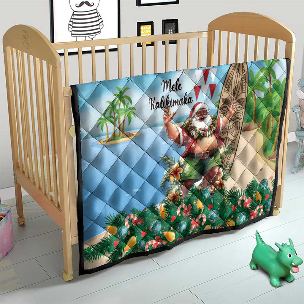 Hawaii Christmas Santa Claus Quilt Mele Kalikimaka Tropical Beach LT01 - Polynesian Pride
