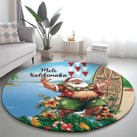 Hawaii Christmas Santa Claus Round Carpet Mele Kalikimaka Tropical Beach LT01 - Polynesian Pride