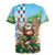 Hawaii Christmas Santa Claus Rugby Jersey Mele Kalikimaka Tropical Beach