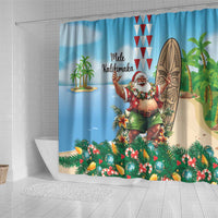 Hawaii Christmas Santa Claus Shower Curtain Mele Kalikimaka Tropical Beach LT01 - Polynesian Pride