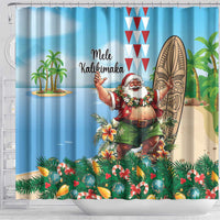 Hawaii Christmas Santa Claus Shower Curtain Mele Kalikimaka Tropical Beach LT01 - Polynesian Pride