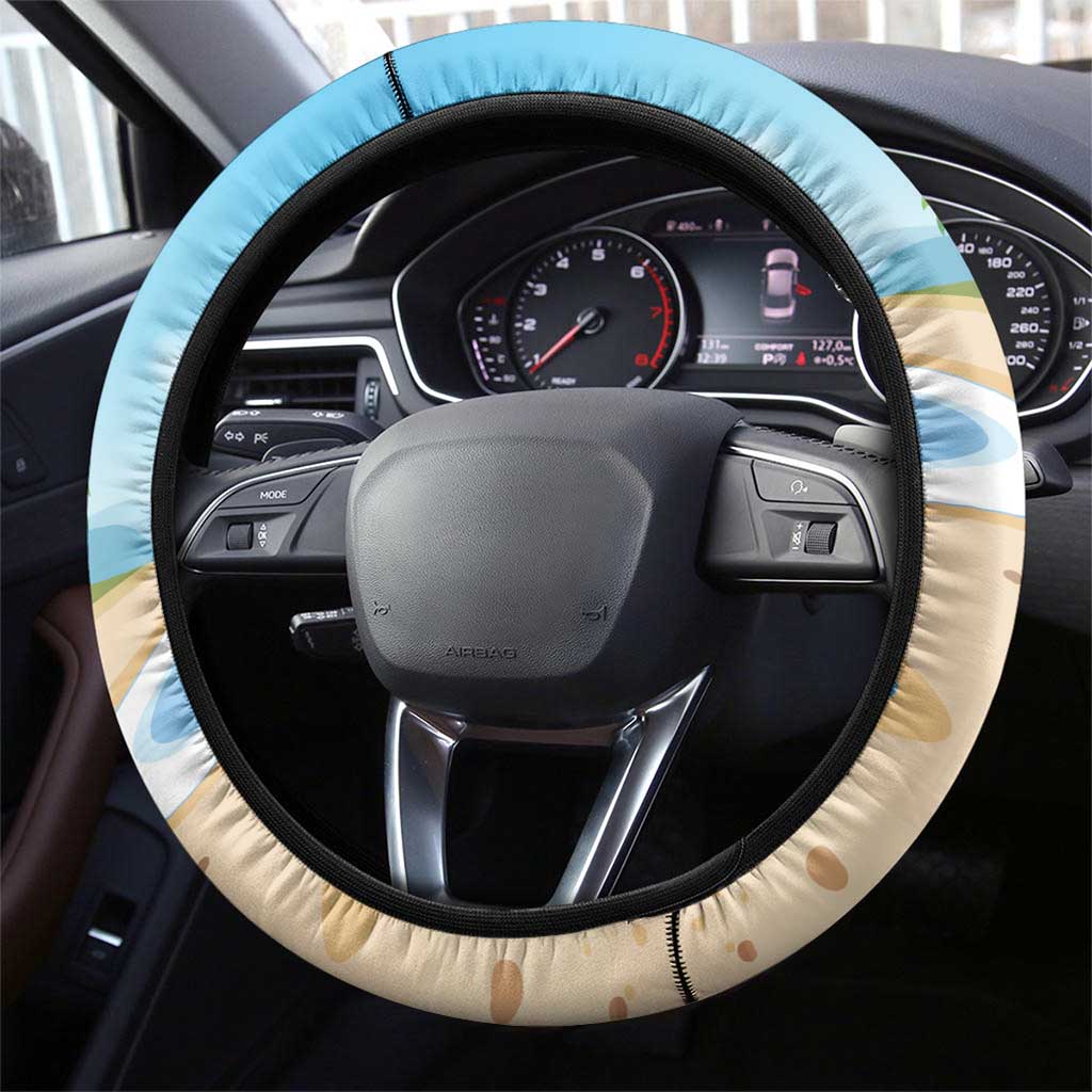 Hawaii Christmas Santa Claus Steering Wheel Cover Mele Kalikimaka Tropical Beach LT01 - Polynesian Pride