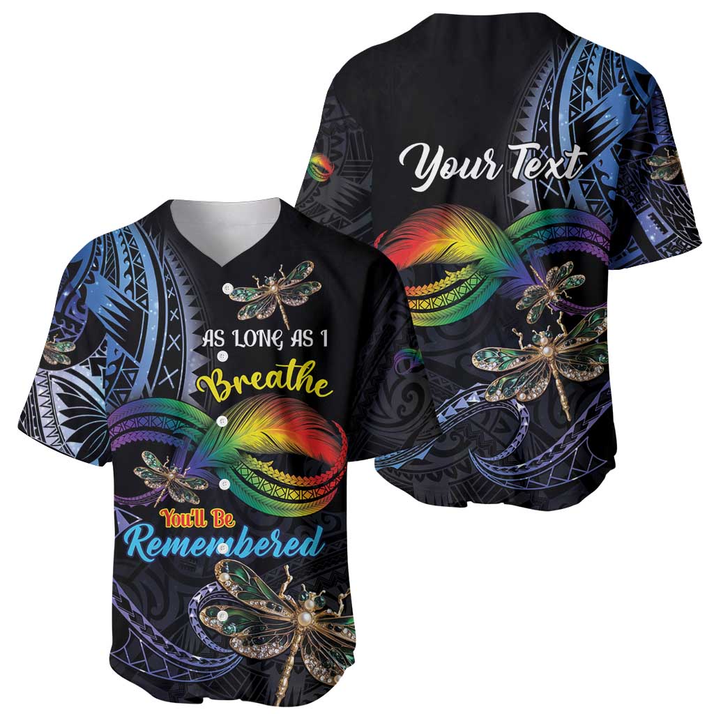 Personalised Polynesian Memorial Baseball Jersey As Long As I Breathe You'll Be Remembered LT01 - Polynesian Pride