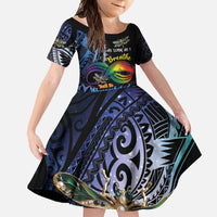 Personalised Polynesian Memorial Family Matching Tank Maxi Dress and Hawaiian Shirt As Long As I Breathe You'll Be Remembered LT01 Daughter's Dress Colorful - Polynesian Pride