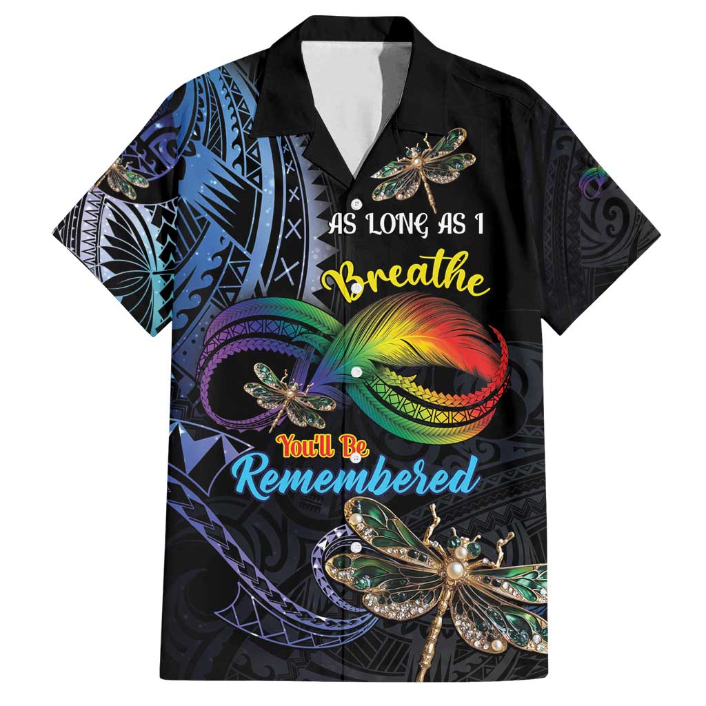 Personalised Polynesian Memorial Family Matching Tank Maxi Dress and Hawaiian Shirt As Long As I Breathe You'll Be Remembered LT01 Dad's Shirt - Short Sleeve Colorful - Polynesian Pride