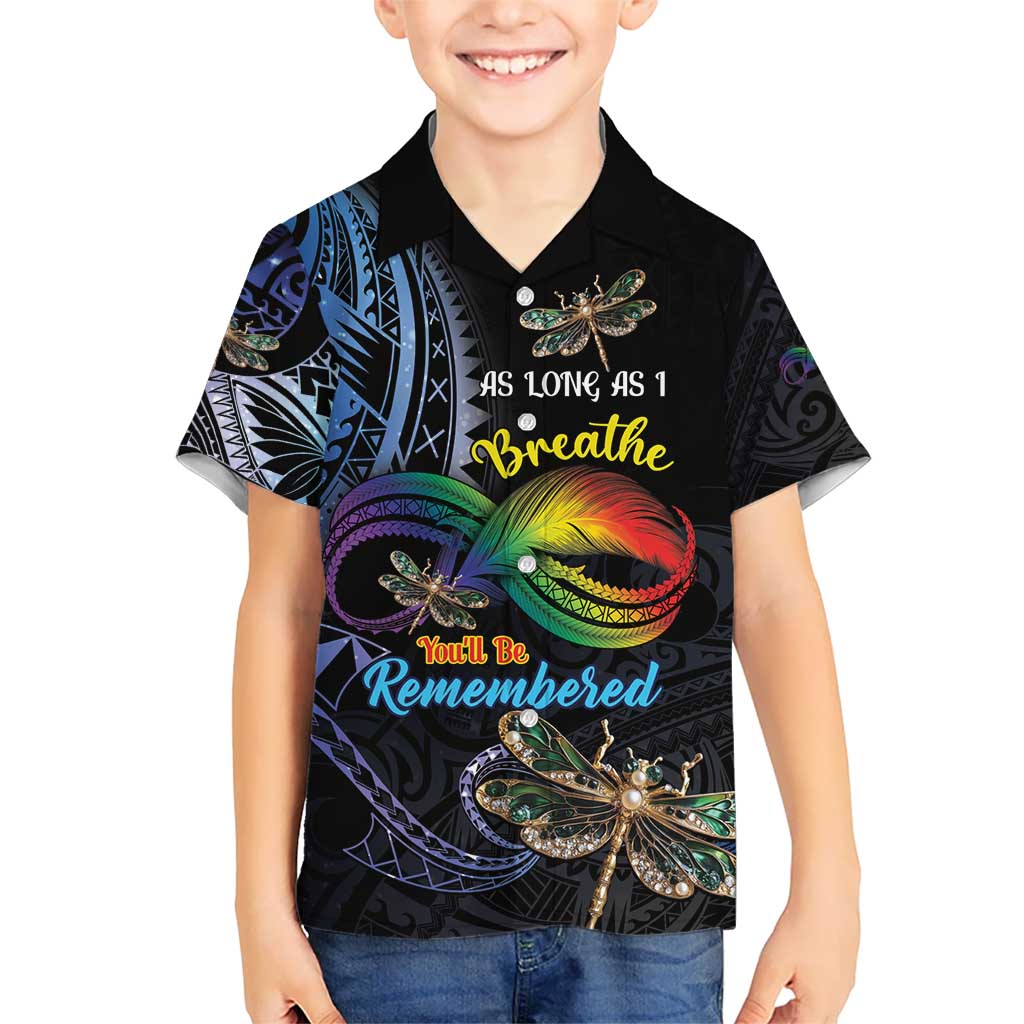 Personalised Polynesian Memorial Kid Hawaiian Shirt As Long As I Breathe You'll Be Remembered