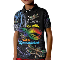 Personalised Polynesian Memorial Kid Polo Shirt As Long As I Breathe You'll Be Remembered