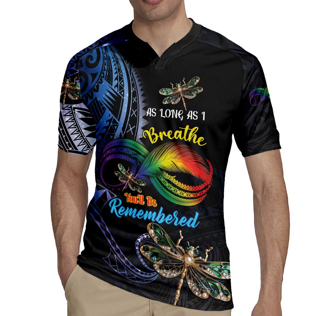 Personalised Polynesian Memorial Rugby Jersey As Long As I Breathe You'll Be Remembered