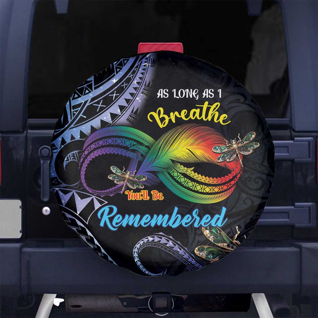 Polynesian Memorial Spare Tire Cover As Long As I Breathe You'll Be Remembered