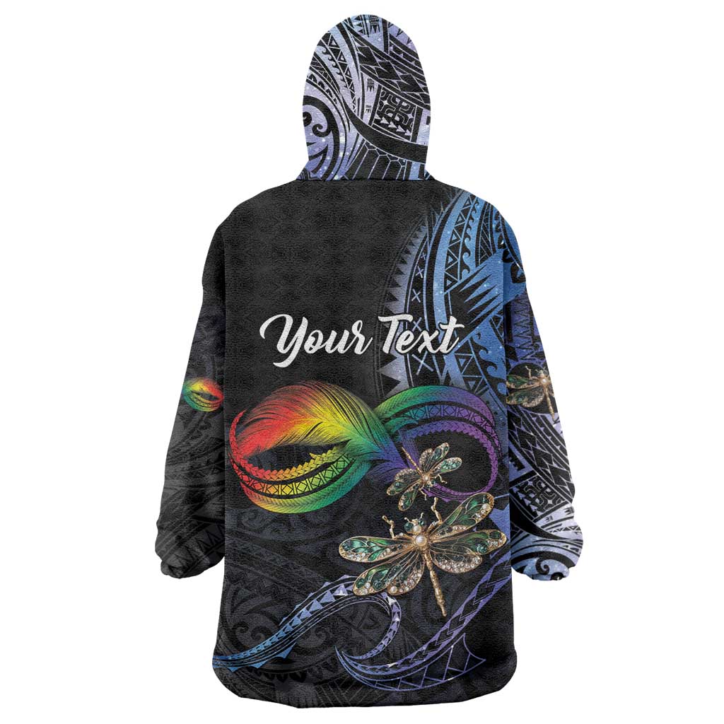 Personalised Polynesian Memorial Wearable Blanket Hoodie As Long As I Breathe You'll Be Remembered