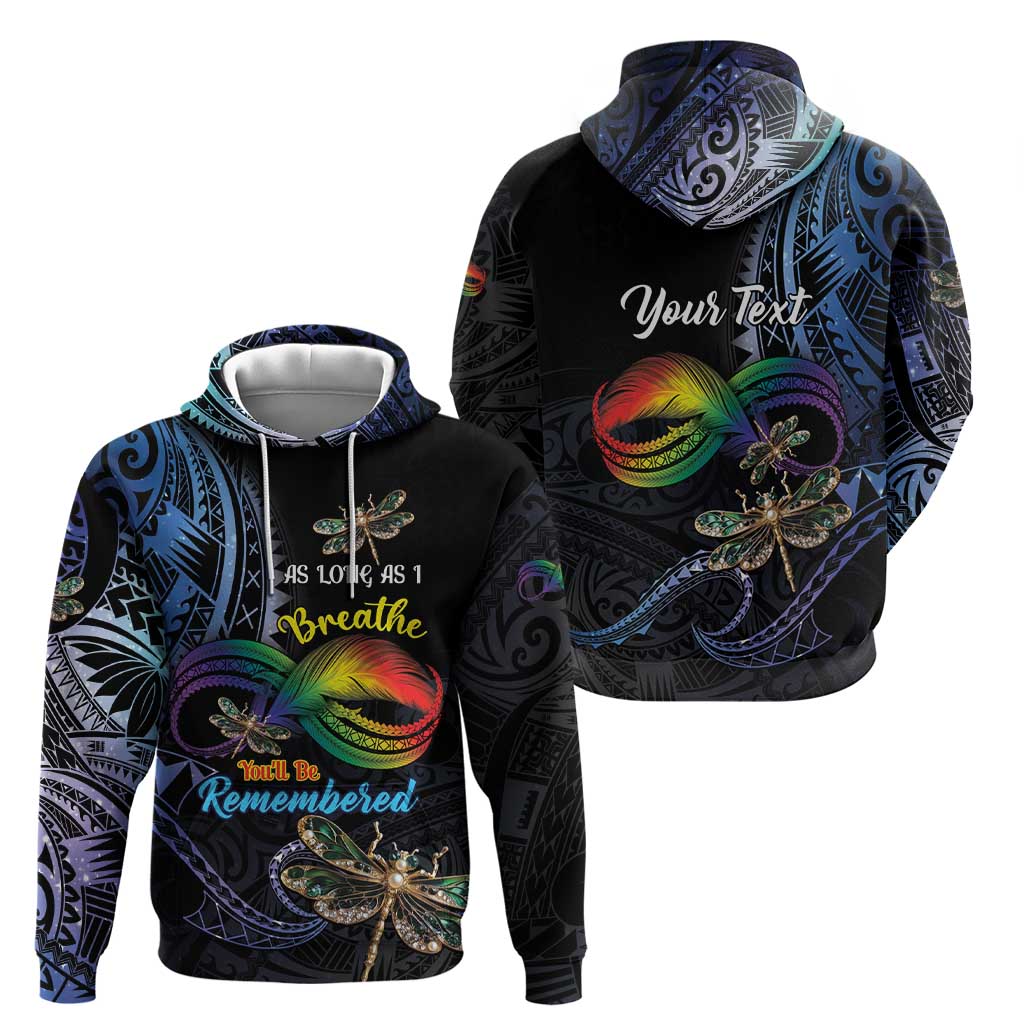 Personalised Polynesian Memorial Zip Hoodie As Long As I Breathe You'll Be Remembered LT01 - Polynesian Pride