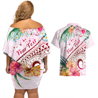 Pasifika Festival Couples Matching Off Shoulder Short Dress and Hawaiian Shirt Tribal Pattern Tropical Style LT01 - Polynesian Pride