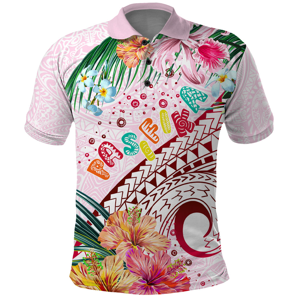 Pasifika Festival Polo Shirt Tribal Pattern Tropical Style LT01 Pink - Polynesian Pride