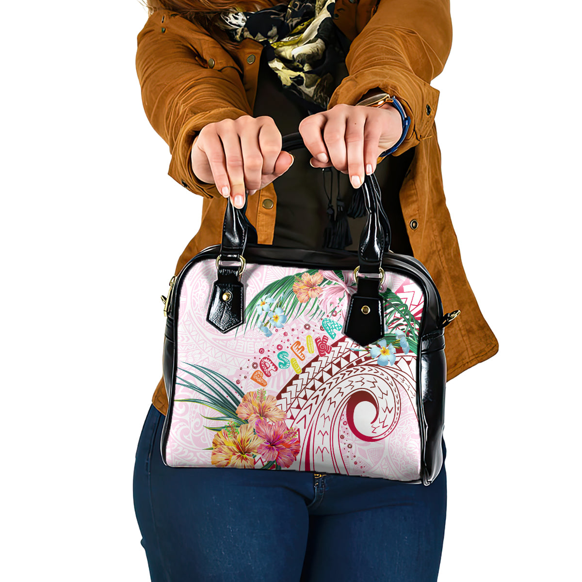 Pasifika Festival Shoulder Handbag Tribal Pattern Tropical Style LT01 One Size Pink - Polynesian Pride