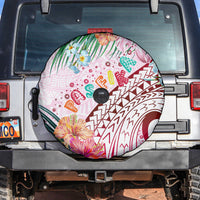 Pasifika Festival Spare Tire Cover Tribal Pattern Tropical Style LT01 Pink - Polynesian Pride