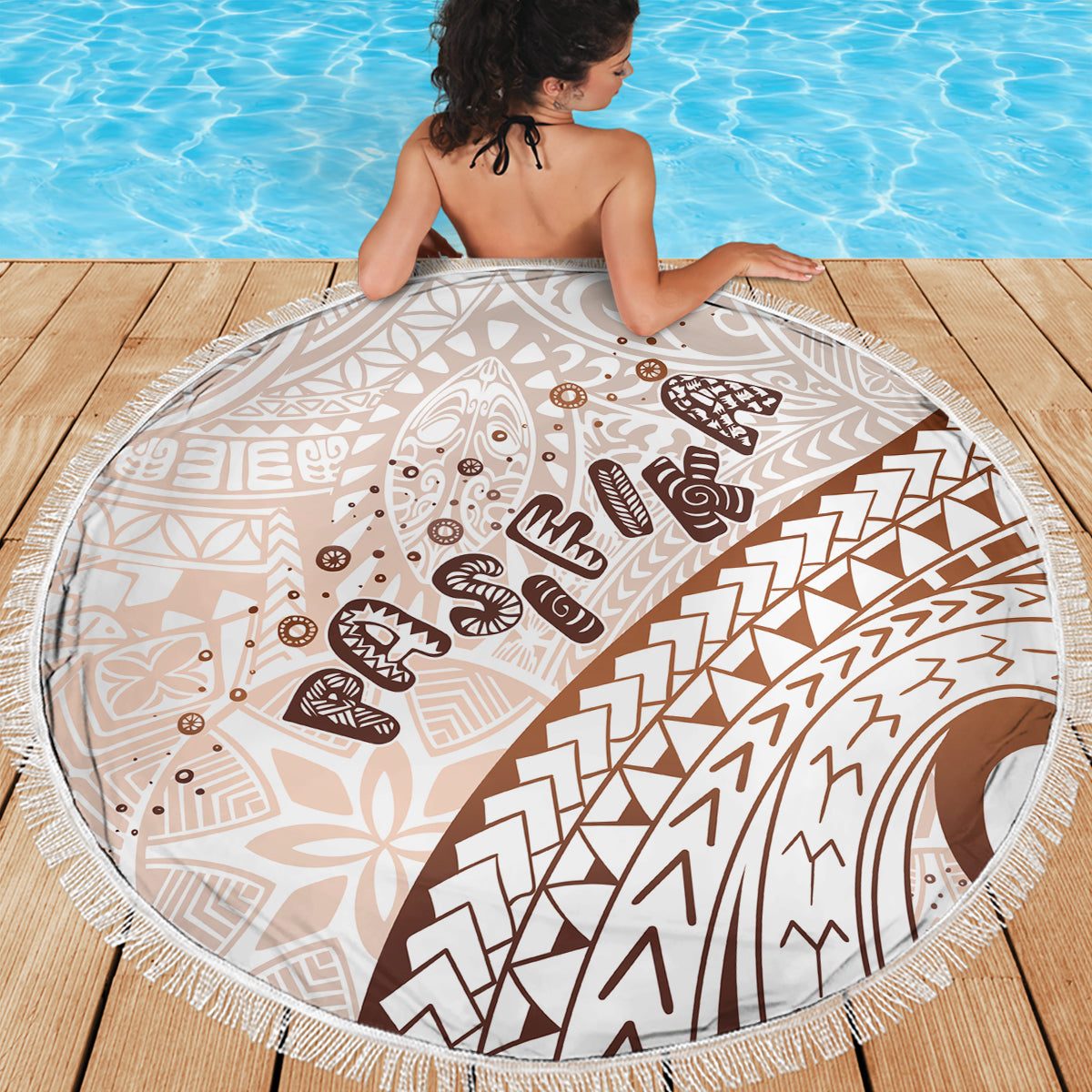 Pasifika Festival Beach Blanket Vintage Tribal Pattern