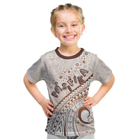 Pasifika Festival Kid T Shirt Vintage Tribal Pattern LT01 Brown - Polynesian Pride