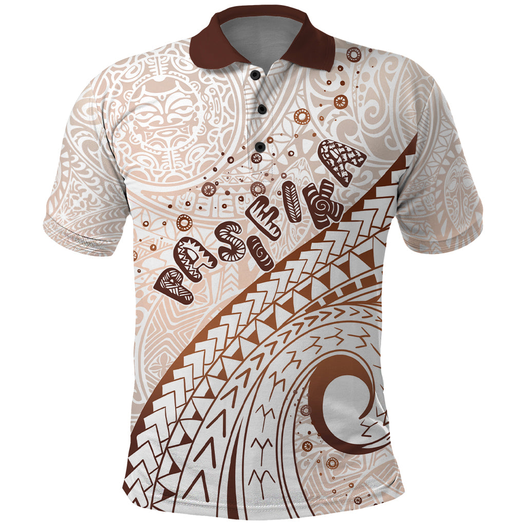 Pasifika Festival Polo Shirt Vintage Tribal Pattern LT01 Brown - Polynesian Pride